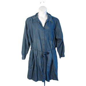 Lane Bryant 24 24W Denim Belted Shirt Dress